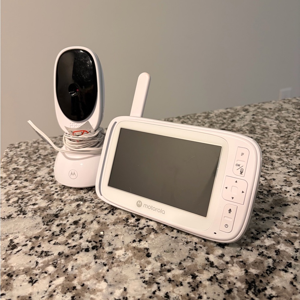 Motorola White and Black Baby Video Monitor with Portable Screen
